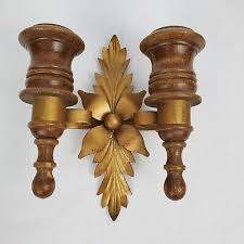 Wood Wall Sconce Candle Holders