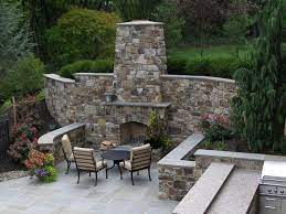 Outdoor Fireplace Incorporated Into