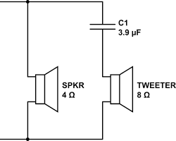 wiring diagram for tweeter in series with high-pass capacitor