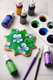 painting on royal icing with food