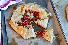 savory phyllo galette with labneh