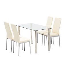 5 piece dining table set glass top
