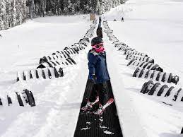 beginner downhill skiing families