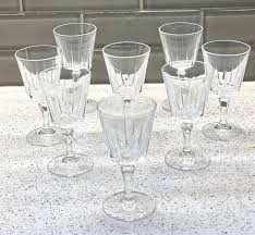 Vintage Crystal Sherry Glasses Set Of