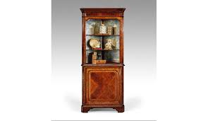 mahogany corner display cabinet open