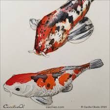 Drawing a tiger with water soluble crayons. Koi Fish Watercolor Tutorial How To Paint Vibrant Movement Cecilie Okada Design