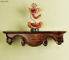 hand carved wooden pooja shelf in