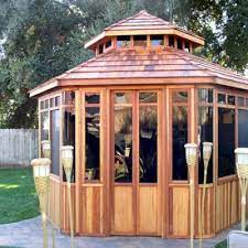 Hexagonal Gazebo Kit Redwood Hexagon