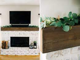 Diy Faux Wood Beam Fireplace Mantel