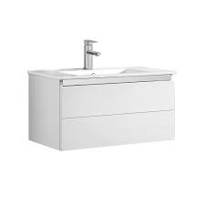 You likely won't shop there for every item in your home, we know. Ove Decors 30 Inch X 18 13 Inch X 16 56 Inch Wall Hung Bathroom Vanity In Glossy White The Home Depot Canada