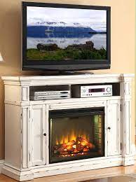 Distressed White 60 Inch Fireplace Tv