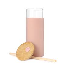 Bamboo Lid Silicone Sleeve Glass