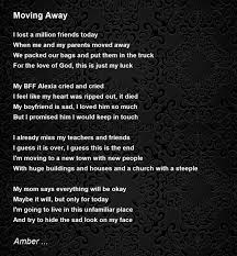 moving away moving away poem by amber