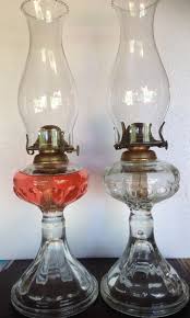 Depression Clear Glass Oil Lamps
