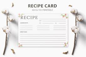 recipe card printable template v3