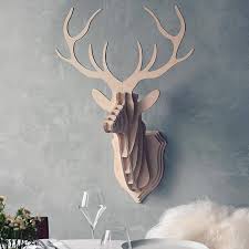Wooden Deer Head Wall Trophy By Clive