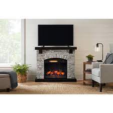 Infrared Faux Stone Electric Fireplace