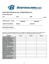 Baseball stats spreadsheet excel template is a straightforward and effortlessly useable score sheet to oversee and keep up the entire score of the diversion at each and every minute. Fillable Online Kevin Hart S Workout Log Bodybuilding Com Fax Email Print Pdffiller