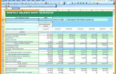 Monthly Balance Sheet Example Excel Template Small Business Xls
