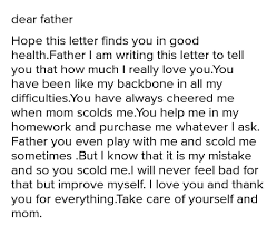 write a letter to your father to tell