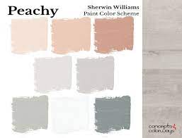 Gray And Peach Home Paint Color Scheme