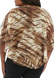 Alfred Dunner Plus Size Jungle Animal Top Multi Women