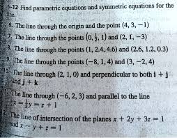 Find Parametric Equations And Symmetric