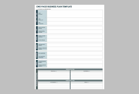 free one page business plan template for word
