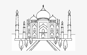 Taj mahal colouring page 2. The Taj Mahal Coloring Page Taj Mahal Para Colorear 600x470 Png Download Pngkit