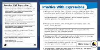 Numerical Expressions Activity