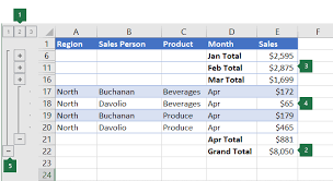 outline group data in a worksheet