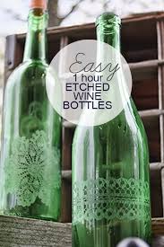 Easy Doily Etched Wine Bottle Upcycle