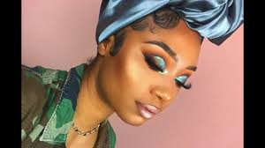 mint green cut crease makeup look