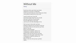 Without Me - Halsey Lyrics audio HD ...