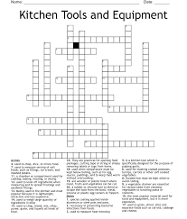 kitchen tools and equipment crossword