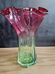 vintage hand blown glass cranberry