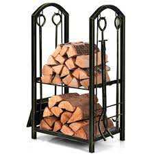 Topbuy Fireplace Log Rack With 4 Piece