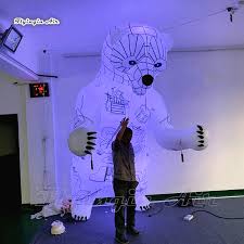 Polar bear halloween animal costume top. Concert Stage Performance Walking Inflatable Polar Bear Costume 3 5m Giant Lighting Blow Up Animal White Bear Suits For Parade Party Diy Decorations Aliexpress