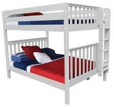 crystal white bunk bed with queen on