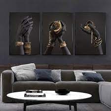 Black And Gold Wall Canvas Black Gold