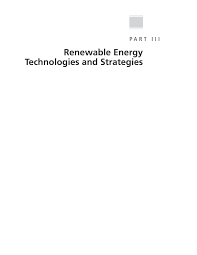 Part Iii Renewable Energy Technologies And Strategies