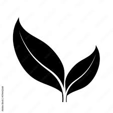 leaves logo design black and white