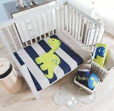 Grey Dinosaur Boy Crib Bedding Nursery