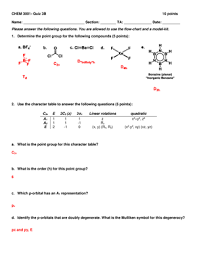 Chem 3001 Quiz3b Solutions Chem 3001 Inorganic Chemistry