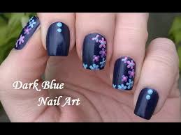 You would need to buy micas or other colorants from a supplier in order to color nail polish to your desired shade. Dark Blue Floral Nails Colorful Flower Design Toothpick Nail Art Tutorial 6 Youtube