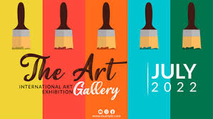art exhibition banner vector images