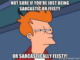 not sure if you&#39;re just being sarcastic or feisty or sarcastically ... via Relatably.com