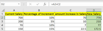 percene formula in excel with exles