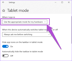 fix windows 10 tablet mode