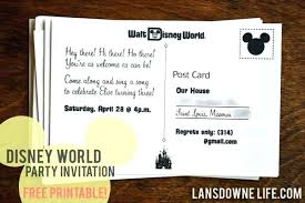 Disney World Invitation Templates Free Printable World Postcard